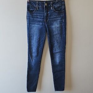 American Eagle Super Stretch 26x28 Dark Blue High Rise Jeggings